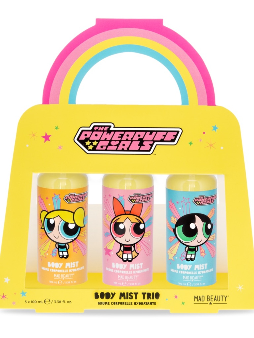 The Powerpuff Girls Body Mist Trio by - Pink, Yellow, Blue